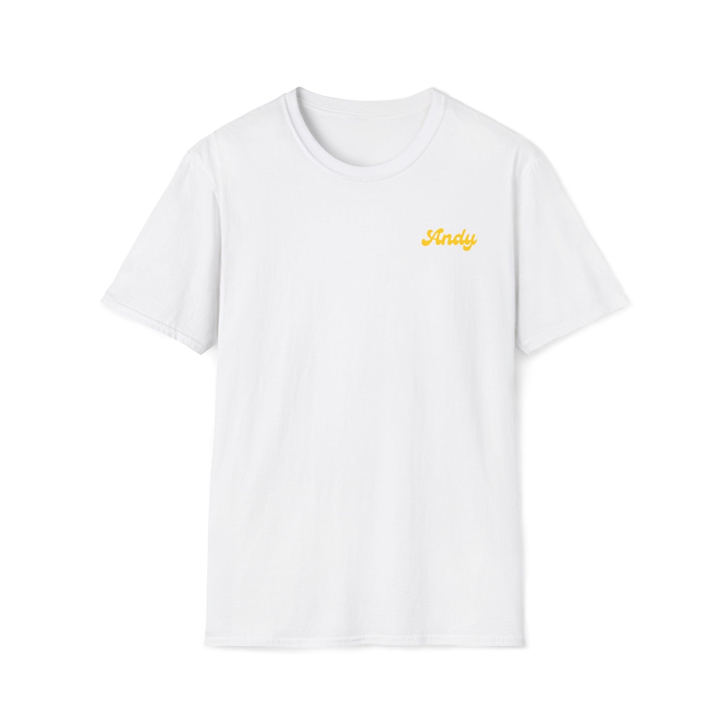 Andy OG Text Pocket and Back Logo Unisex T-Shirt