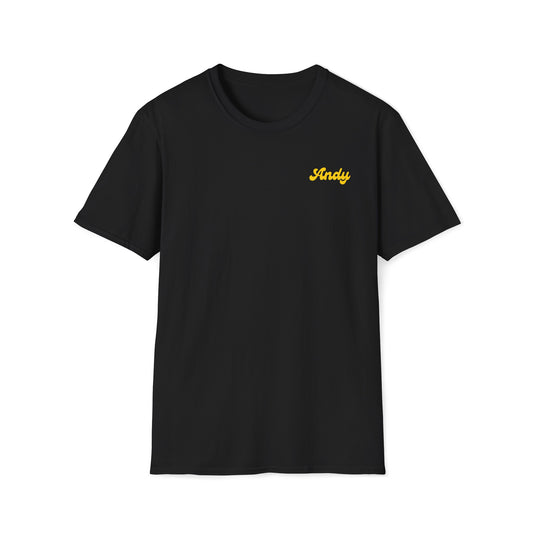 Andy OG Text Pocket and Back Logo Unisex T-Shirt