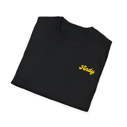 Andy OG Text Pocket and Back Logo Unisex T-Shirt